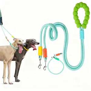 Pet leash and collar set, double leash, adjustable, anti-pulling dog leash for medium and large dogs, pet supplies. tangle sale