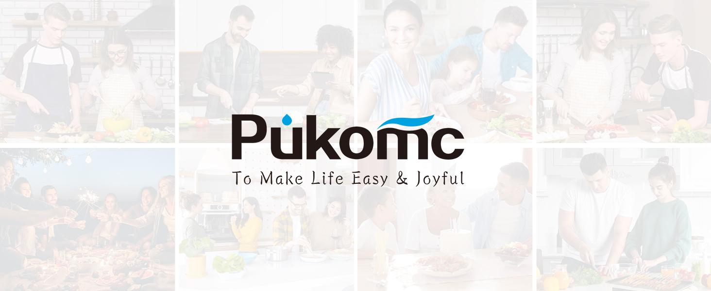 Pukomc Indoor Smokeless Grill 1500 Watts with Non-Stick Cooking, Removable Temperature Control, 16 x 9 Inch Grilling Plate, Dishwasher Safe Cooker Nonstick Coating Griddle