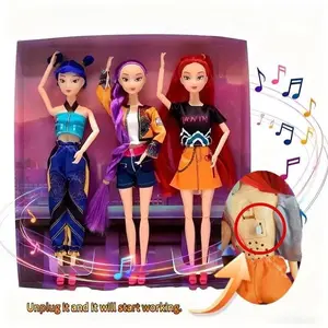 【New Year Gift】Kpop Dolls Music-Playing Demon Slayer Figure - 11.5 Inch 12-Joint Solid Body Real Version with Theme Song Sound Effect, Perfect Gift for Collectors