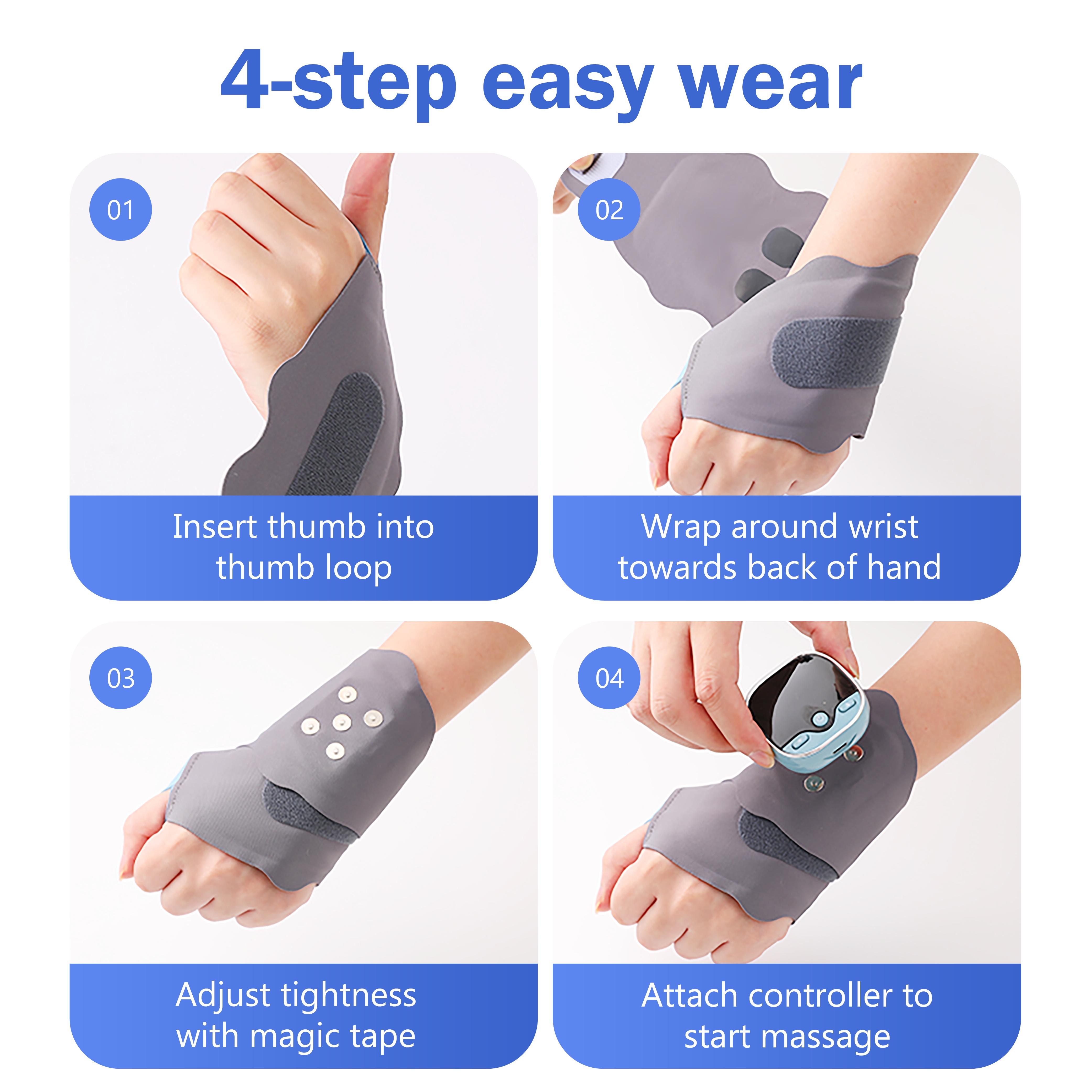 SooRadiant Cordless Hand Massager with Heating STIM for Hands Palm &Wrist, Portable Cordless Easy Daily Use, For Arthritis and Carpal Tunnel