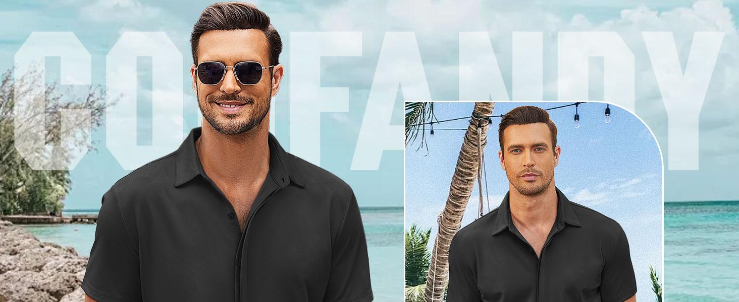 COOFANDY Fall Outfits  Thin Men's Shirt Wrinkle Free Dress Shirt Long Sleeve Button Menswear Stylish Casual