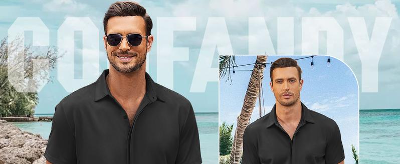 COOFANDY Fall Outfits  Thin Men's Shirt Wrinkle Free Dress Shirt Long Sleeve Button Menswear Stylish Casual