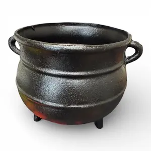 Cast Iron Cauldron 7" for Witchcraft Rituals, Santeria & Ogun – Pure Iron Caldero de Hierro for Burning Herbs, Papers, Offerings, Ifa Altar & Spiritual Work