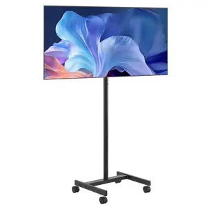 VEVOR Rolling TV Stand,  , Mobile TV Cart for 17-55 Inch Screens, Portrait to Landscape, Portable TV Stand with Wheels Holds up to 44 lbs for Living Room, Bedroom, Office, Outdoor, Max VESA 200x200mm