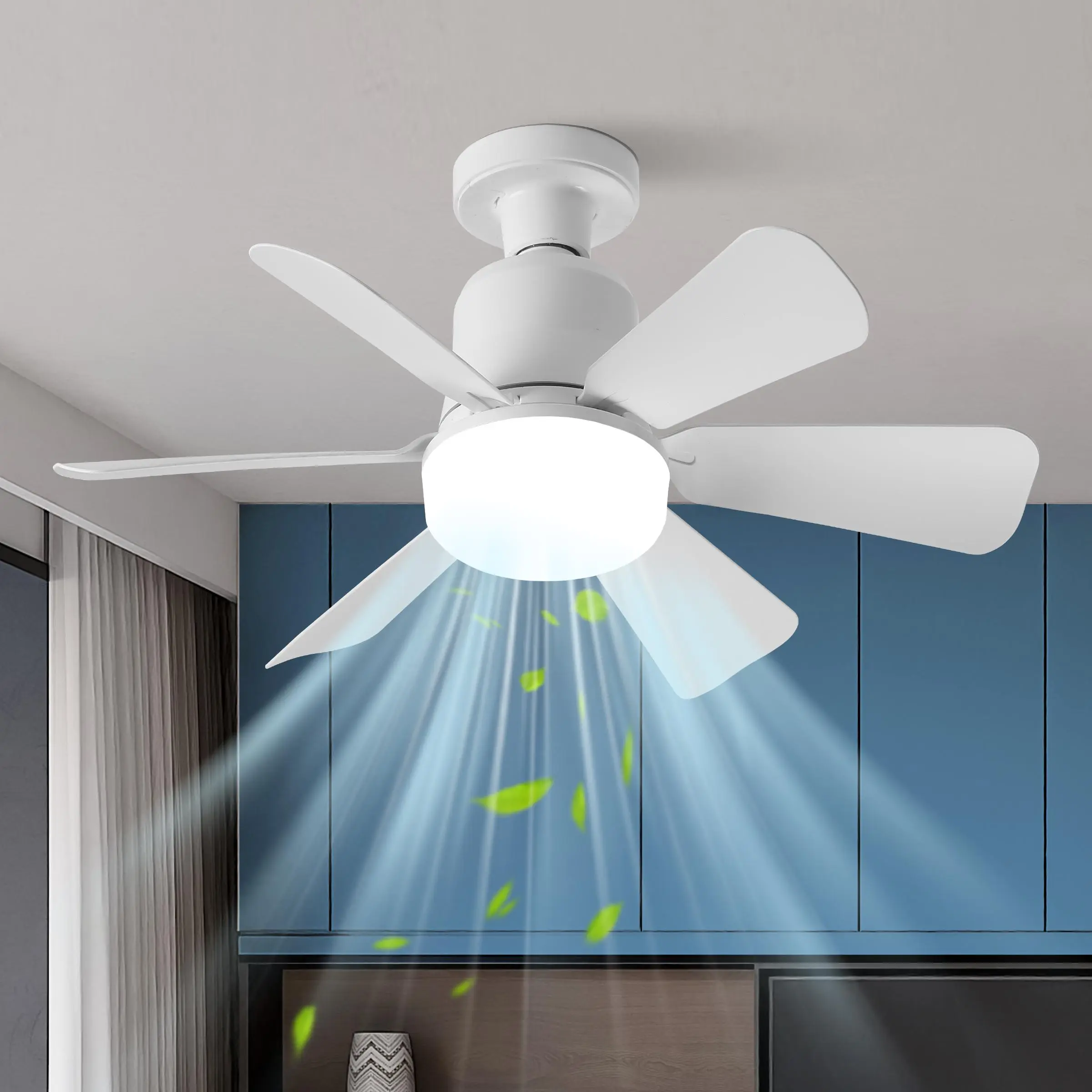 Ceiling fan light with three speeds, E27 socket, remote control Ceiling fan light with three speeds, E27 socket, remote control