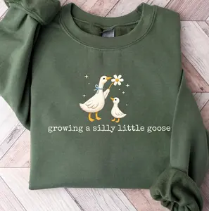 [Sale up to 70%] Growing A Little Silly Goose Sweatshirt, Maternity Announcement Shirt, Pregnancy Announcement Sweatshirt, Pregnancy Reveal Gift