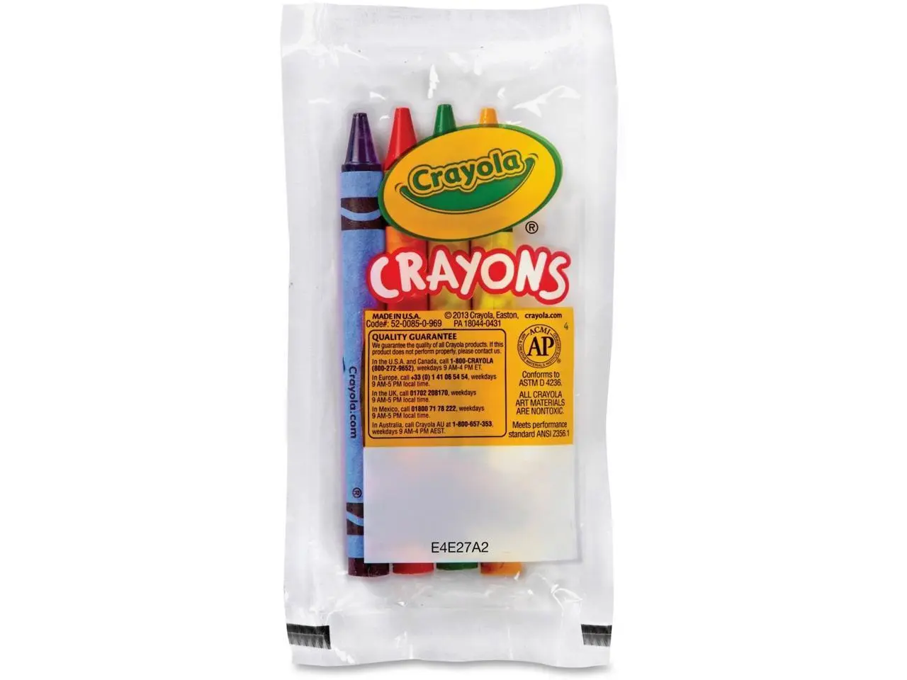 Crayola Set of Four Regular Size Crayons in Pouch