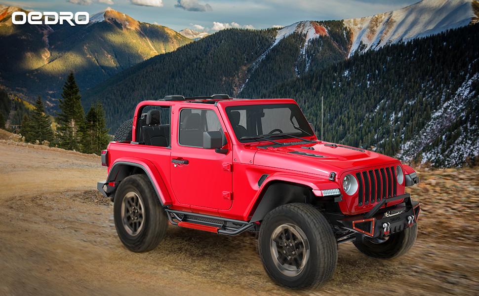 YITAMOTOR 6 inch Running Boards, Drop Side Steps Compatible with 2018-2025 Jeep Wrangler JL 2 Door, All Steel Nerf Bar Paintable Step Plates