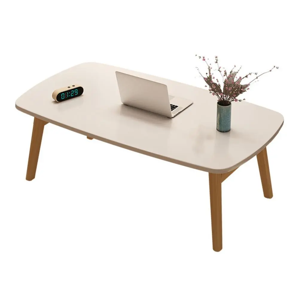 White Folding Coffee Table Collapsible Wooden Mini Desk Multifunctional Foldable Coffee Tables for Small Spaces Study Bedroom Living Room Kitchen Home Office