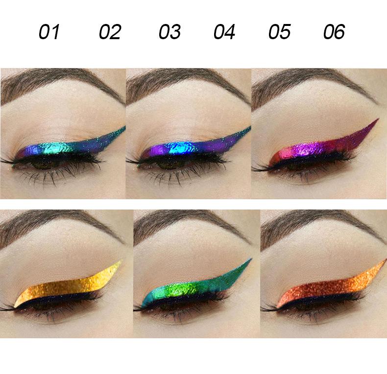 Fit Colors Chameleon Eyeliner Set 6 Color-Changing Liquid Liners Long-Lasting Waterproof Formula with Flexible Tip for Metallic Shimmer Makeup