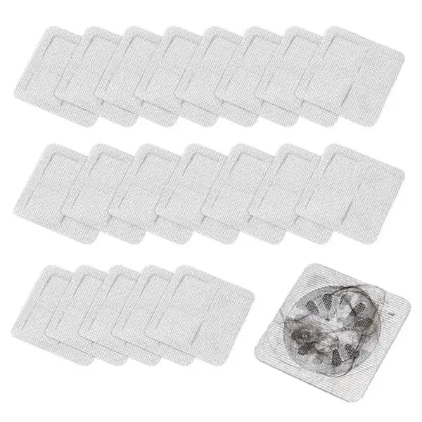 100 PCS Adhesive Disposable Shower Hair Catcher Stickers, Mesh Sewer Filter Screens, Drain Covers for Bathroom, Kitchen Sink