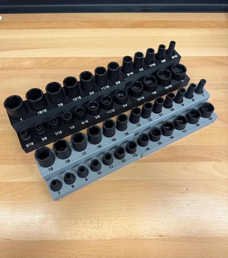 Harbor Freight ICON 3/8" Impact SAE + Metric Socket Organizer (Deep & Shallow)