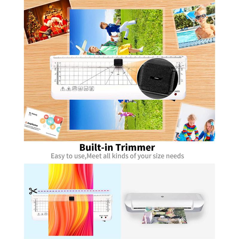 A4 Laminating Machine with Integrated Cutter 60s Warm-Up Never Jam Technology Safe Reliable Mini Laminator for Photos Docs Cards Tags Blue Pink Portable Lightweight 0.8kg Compact Design
