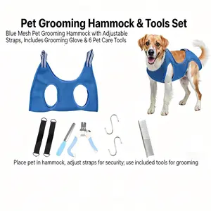 Grooming Hammock for Small to Medium Cats & Dogs – Adjustable Pet Grooming Sling with Safety Straps, Portable Bathing & Nail Trimming Restraint Aid（Without a fixed base） Summervibes petlovers