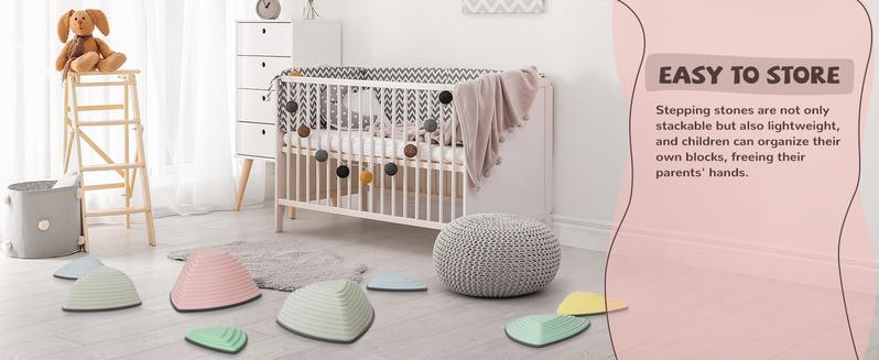 12/25 Count Children's Sensory Balance Training Stepping Stones,Promote Coordination and Strength Child Safe Rubber,Non-Slip Side, Outdoor Play Sets,Indoor and Outdoor Play Equipment for Kids（Macaron /Rainbow Color） to d der toys