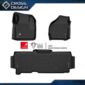 CROSSDESIGN  Floor Mats 2 Row Liners Fit for 1999-2007 Ford F-250 / F-350 Super Duty SuperCab