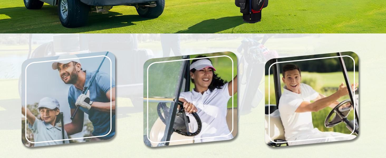 uniHimal 14-Way Soundless Golf Cart Bag Pro with Full Length Divider Top, Golf Bag for Men with Handles and Rain Cover