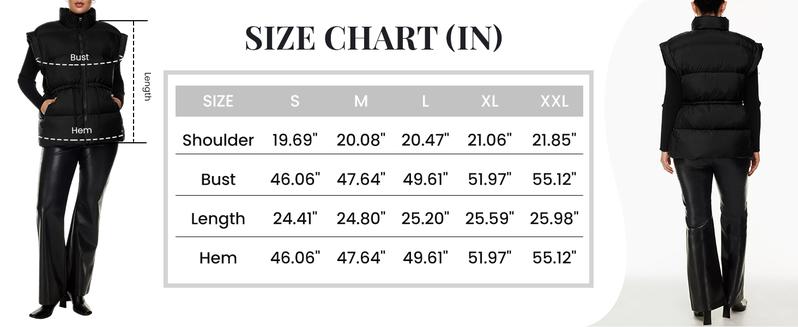 UANEO Women's Puff Vest Winter Drawstring Stand Collar Full Zip Sleeveless Padded Gilet UANEO Women's Puff Vest Winter Drawstring Stand Collar Full Zip Sleeveless Padded Gilet