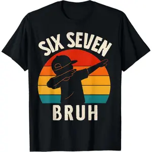 Easter Idea 67 Meme 6 7 Numbers Dabbing Six Seven Bruh Funny Boys T-Shirt cotton