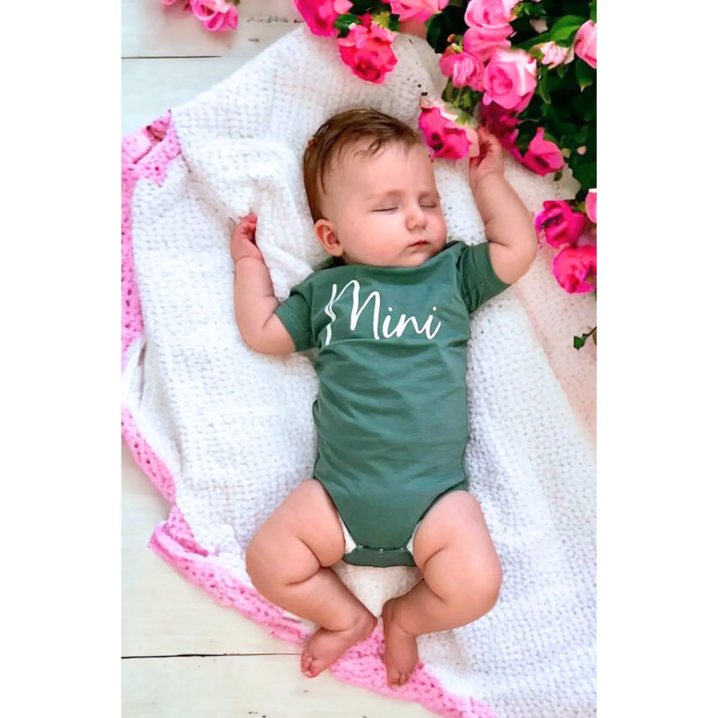 Baby Cursive "Mini” Short Sleeve Onesie/Toddler Tee and Toddler Tee- Forest
