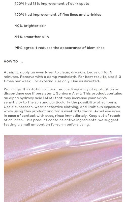 Dewtopia 25% Acid Flash Facial Mask - Skincare Treatment for Skin Repair & Comfort