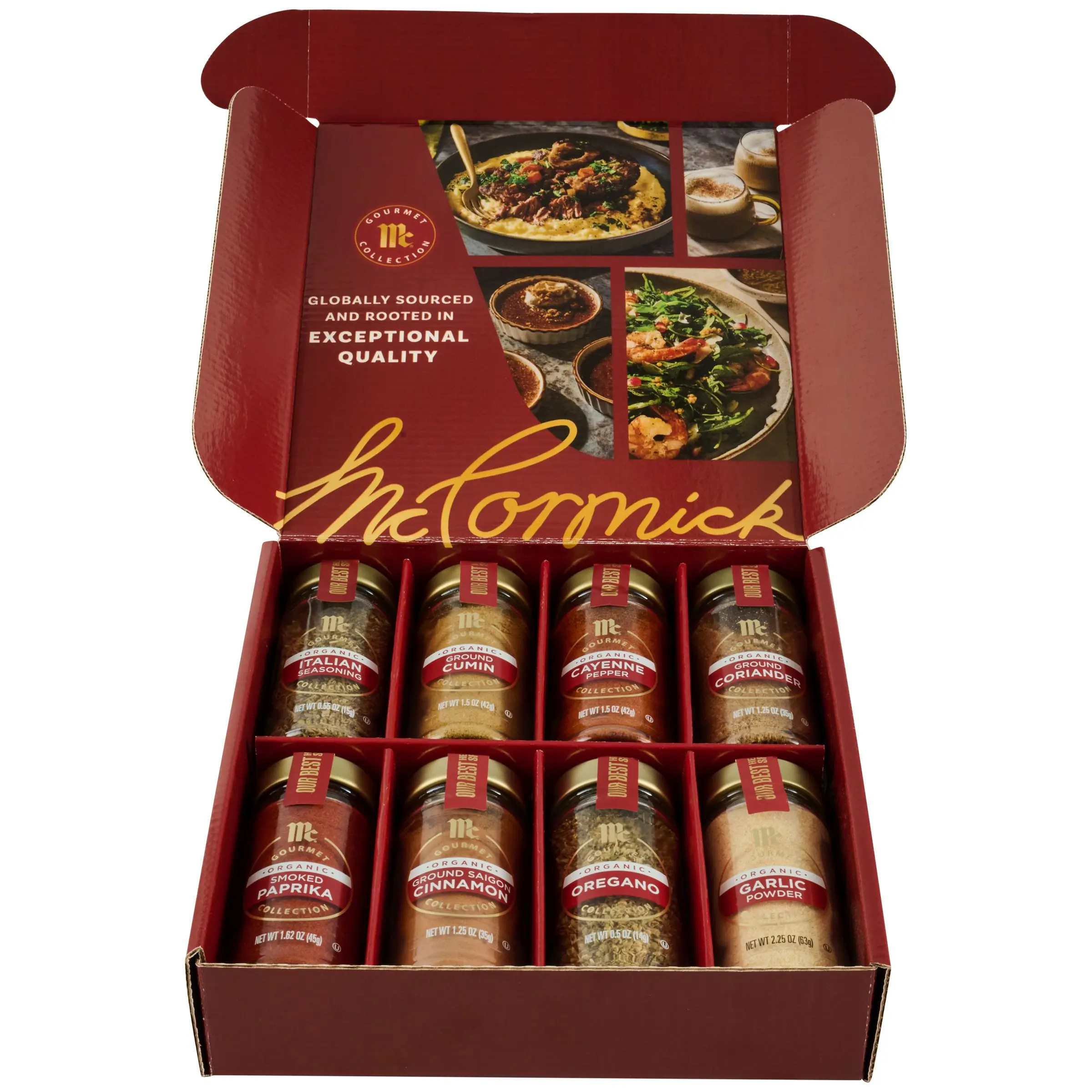 McCormick Gourmet Collection Bestsellers Bundle - 8 Premium Herbs & Spices (Cayenne, Italian Seasoning, Coriander, Cumin, Saigon Cinnamon, Smoked Paprika, Garlic Powder, Oregano)