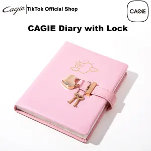Valentine's Day Diary With Lock CAGIE A5 Vintage Lockable Refillable GIFT Box Leather Journal For Women & Men Writing Notebook For Office Travel Personal Use Green Yellow Pink Garden Ocean Adventure Series Lined Page Gift Bible Study College ruled