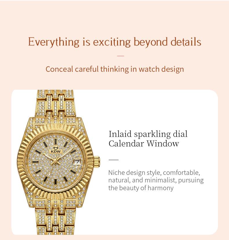 Ladies' Watch Luxury Full Diamond Bangle Watch – 30M Waterproof, Versatile & Practical, Timeless Classic Design, Comes with Matching Bracelet | Perfect Christmas Gift Option