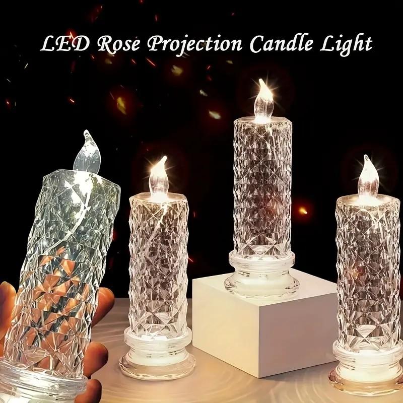 Elegant crystal candle light set