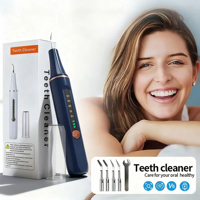 Ultrasonic Dental Cleaner, Tartar Remover, teeth whitening, Oral Cleansing Kit, Dental Calculus Remover, Rechargeable with LED Illumination & 5 Adjustable Modes, Home Oral Care Tools, Teeth Whitening Instrument, Father's Day Gift cleaning tool