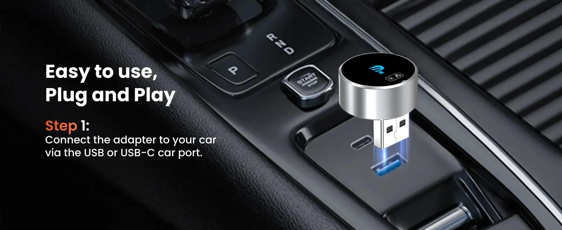 GetPairr Mini 2.0 Wireless CarPlay Adapter - Plug & Play in Seconds! Enjoy Full Features & Siri, 50% Smaller with FOTA Upgrade Wifi