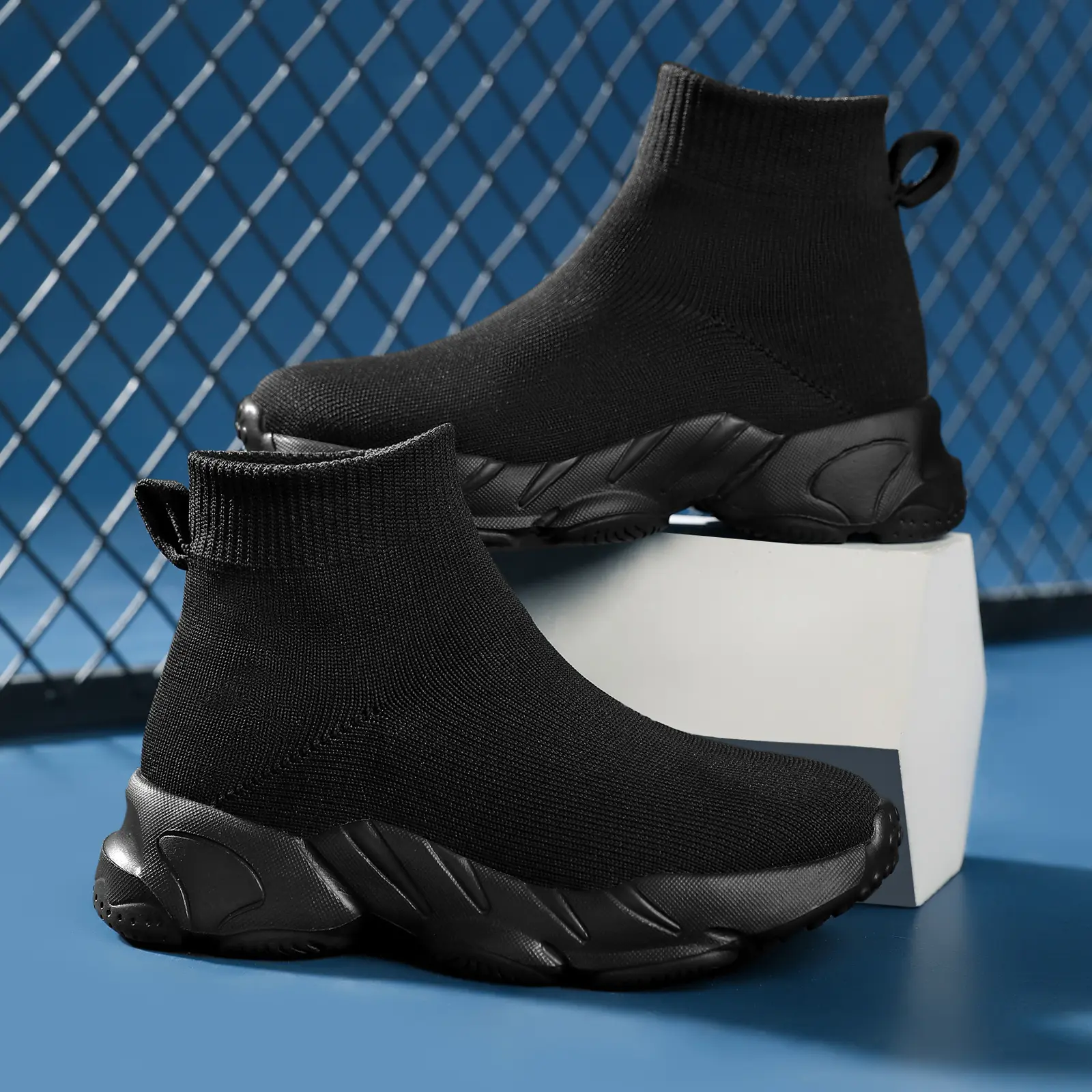 Cloud Shoes Black Sock Sneakers for Kids 3-14, Unisex Slip-On Shoes for Boys & Girls, Ultra Soft Breathable Knit Upper, Cloud-Like Cushioning, Non-Slip Durable Sole, Trendy One-Piece Design, Perfect for School, Playground, Travel & Daily Wear, Lightweight