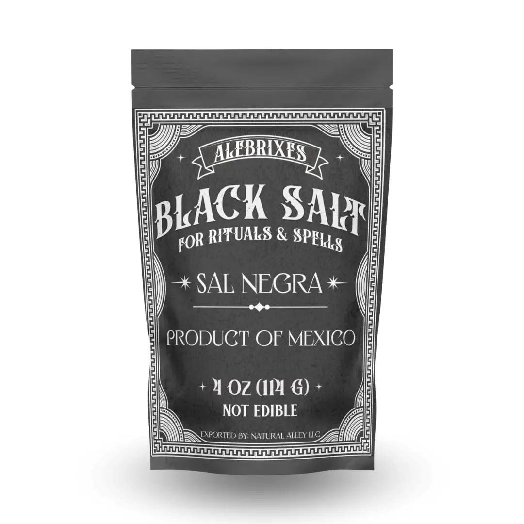 Alebrixes - Black Salt 4 Oz (114 g) | Black Salt For Protection Rituals - Sal Negra para Rituales de Proteccion | Witches & Wiccan Witchcraft Supplies |...