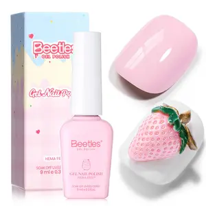 Beetles Pink Gel Polish - Strawberry Milk Light Pink Gel Nail Polish, Pastel Spring Nails Art, Long Lasting Soak Off UV LED Gel, Salon Quality Nail Polish Gifts for Her