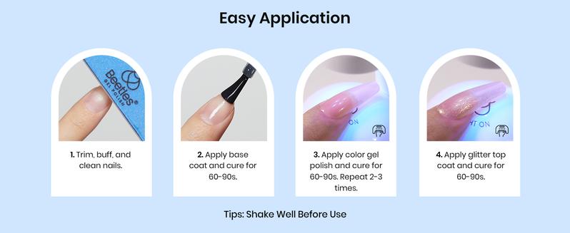 Beetles Gel Top Coat Glitter Soak Off Nail Polish with Gold Glitter for Nail Art and Long Nails Powder Manicure Cosmetic Uv Cutics #dealsforyoudays