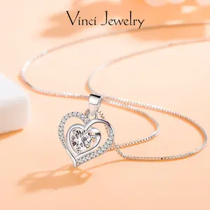 Romantic Love Necklace with Exquisite 5A Cubic Zircon Design, Stylish and Elegant Style Chain Jewelry for Women, Best Gift for Monther Girls Lover Girfriend, Valentine's Day Memorial Day Birthday Mother's Day Gift for Her, Daily Wear & Party Jewelry