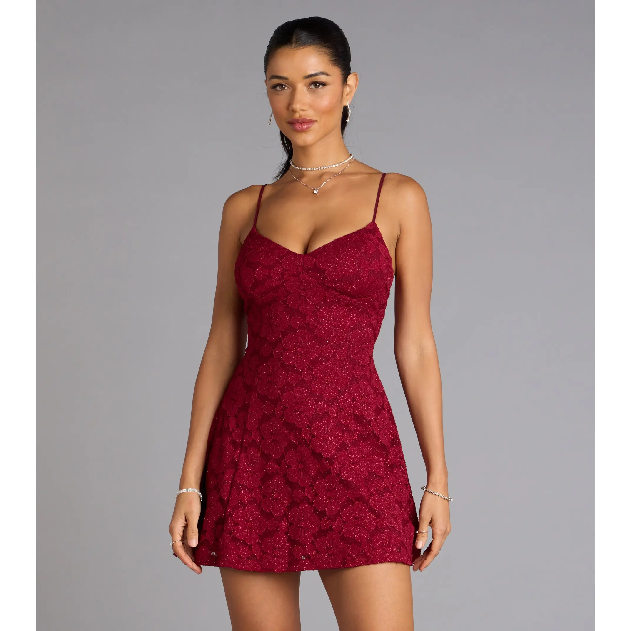 red lace mini dress Sexy Strapless Tight Pink Lace Short Prom Dress Homecoming Dress US10 / Custom Color