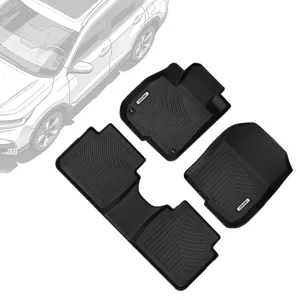 OEDRO Floor Mats Fit for Honda CR-V 2017-2022, TPE All Weather CRV Car Mats TPE Accessories, 1st and 2nd Row Set Liners, Black