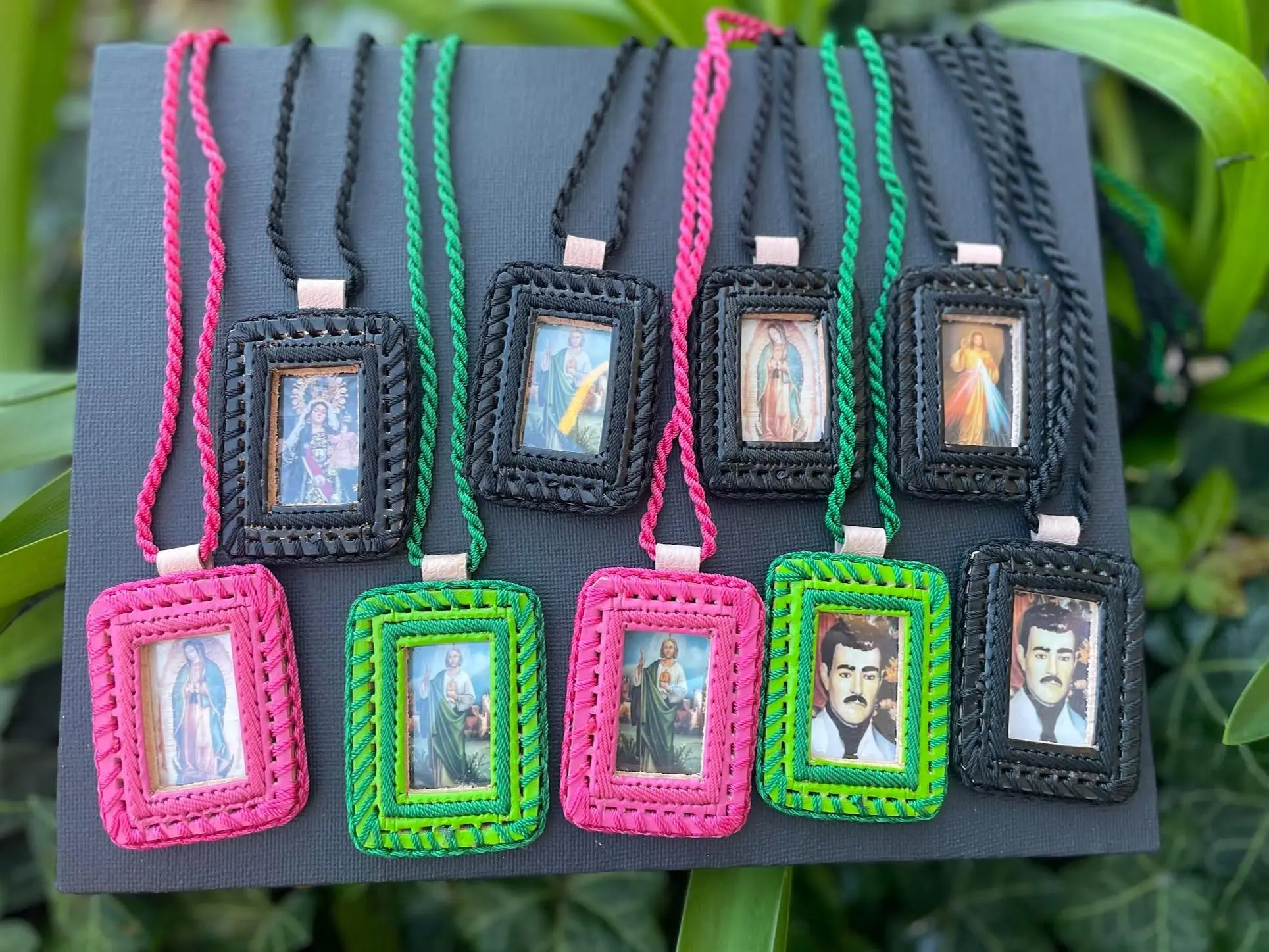 Long Leather Material Scapulars, Fashion Accessory Necklace Religious Jewelry
