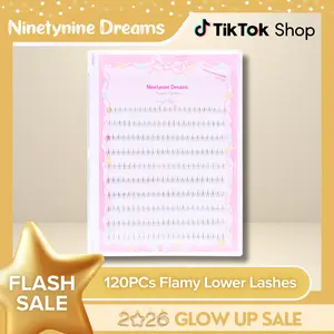 Ninetynine Dreams 120PCs Flamy Lower Lashes | C Curl Ultra-Thin Band Lightweight 6–7mm Soft Natural Daily Comfortable Bottom Lashes — Beginner Friendly Makeup Essential DIY Bottom False Eyelashes For Everyday Natural Makeup