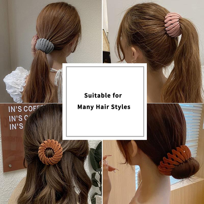 6Pcs Birds Nest Hair Accessories Bun Maker Clips Expandable Ponytail Holders Shaped Hairpins for Women and Girls