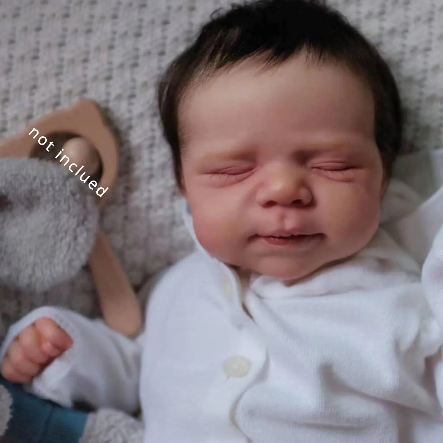 Realistic Baby Doll, 48cm/19inch Newborn Toy with Soft Silicone Body, 3D Painted Skin, Visible Veins, Soft Touch Fabric Body, Sleeping Doll for Girls, Halloween & Christmas Gift, Realistic Baby Dolls