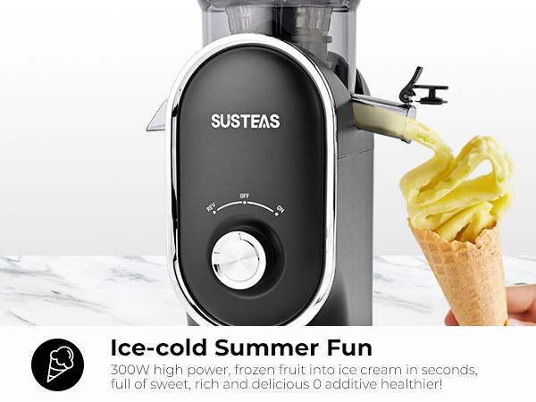 SUSTEAS Cold Press Juicer 5.3-Inch Large Feed Inlet Easy to Clean High Juice Yield for Whole Vegetables & Fruits Household Appliance