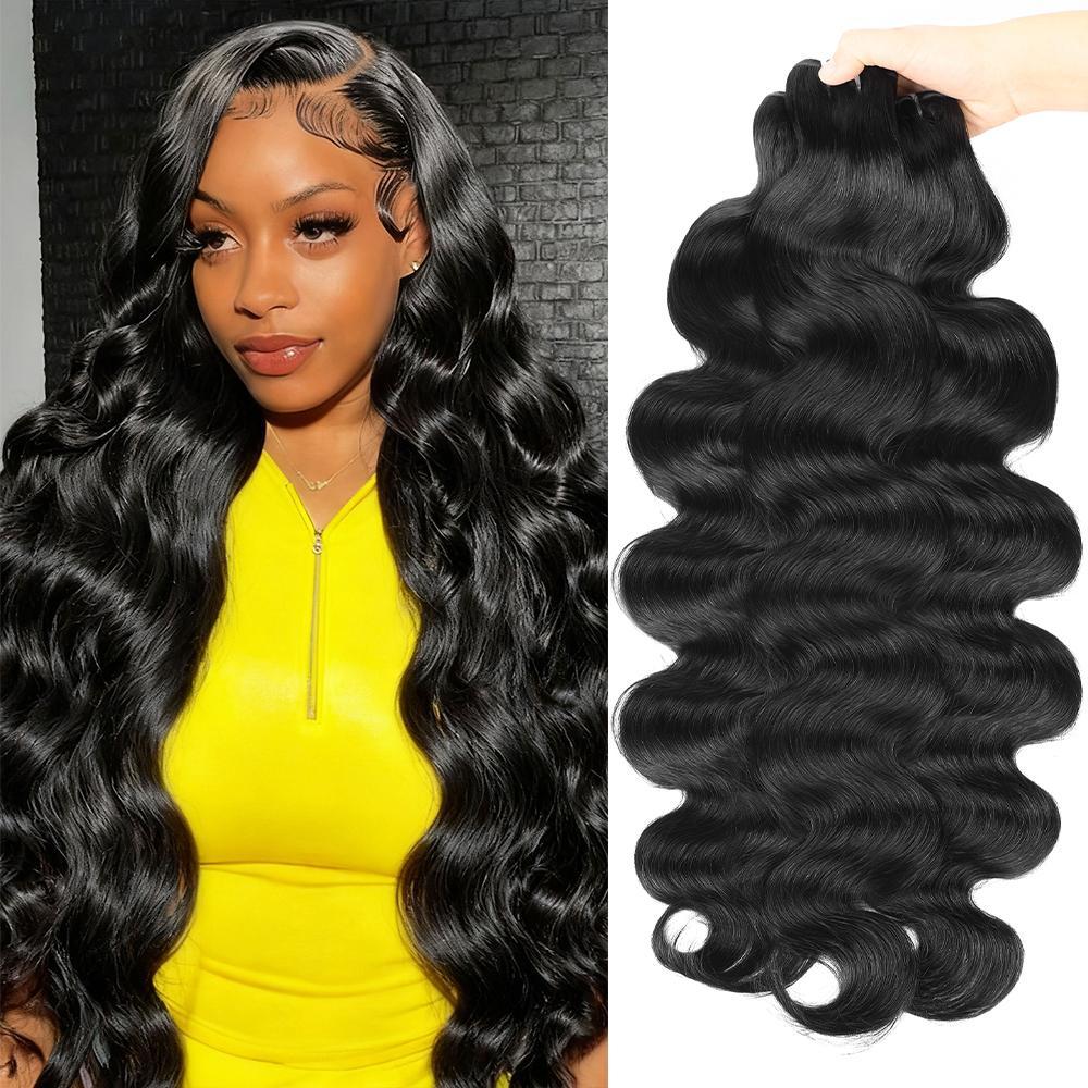 AMA Raw Body Wave Bundles 15A Grade Unprocessed Straight Human Hair Bundles With Closure 2x6 Inch Quick Weave Extensions SpringStatements AMA Raw Body Wave Bundles 15A Grade Unprocessed Straight Human Hair Bundles With Closure 2x6 Inch Quick Weave Extensions SpringStatements