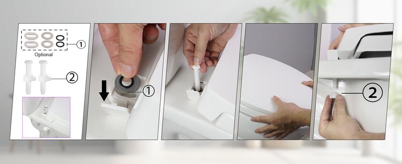 SS114 Toilet Seat Replacement Compatible with TOTO, Elongated Soft Close Toilet Seat for SS113/SS154/SS204/SS214/SS224, Transitional Heavy Duty Oval Toilet Seats, 2-Pack Toilet Bolts and Nuts, White