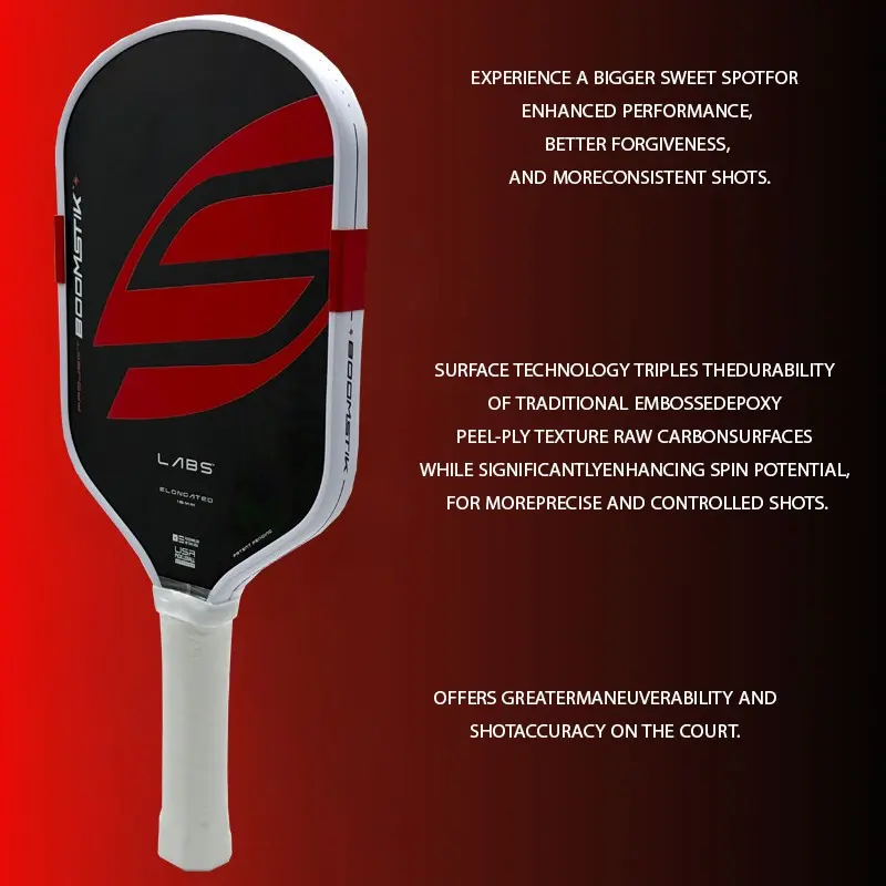 Boomstik clone widebody Elongated EVA Power Surrounding Foam Epp Core Carbon Fiber Pickleball Paddle