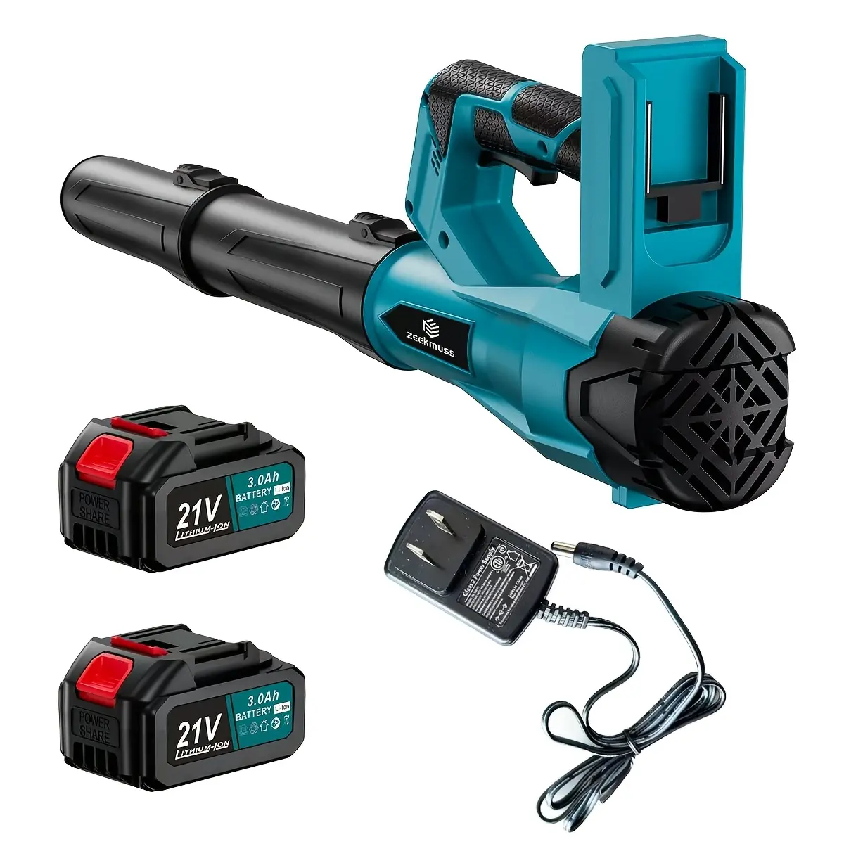 ZEEKMUSS Cordless Leaf Blower, 2*21V Batteries, 6 Adjustable Speed Modes, Making It Suitable For Lawn Care, Patio Cleaning, And Dusting.