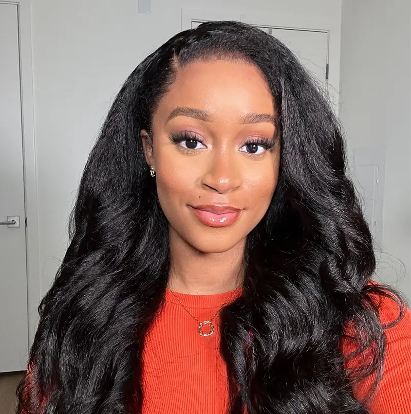 [3 In 1 Half Wig] OQ HAIR Kinky Straight Half Wig Yaki Straight Wavy Easy Wear Go Wig No Glue With Drawstring Invisible Hairline Butterfly Cut Human Hair Glueless Wigs