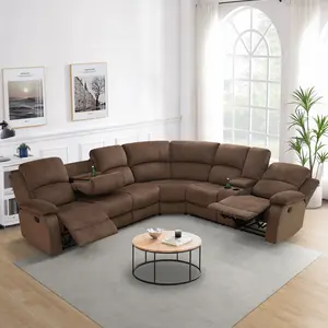 Brown Pineapple 3-Piece Intelligent Reclining Sofa, Modern Luxury Functional Couch, Comfortable Deep Seat for Home Bedroom Lounge