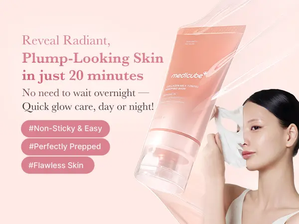 [medicube] Milky Glow Lock Collagen Duo l Collagen Glazed Milky Glow Wrapping Mask (20-Min Use) + Collagen Glow Booster Milk Serum for Hydration & Radiance, Korean Skincare, K-beauty